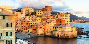 La ville de Gênes et son bord de mer en Italie