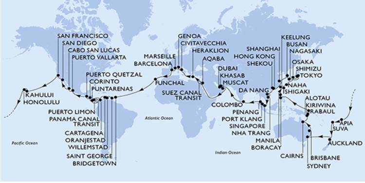 Croisière Tour du Monde MSC 2021
